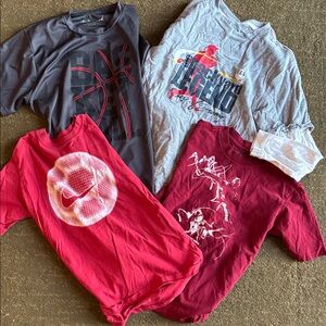 4 Boys Assorted Sports Graphic T-Shirts in Red and Gray